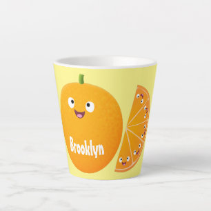Niedlicher Orangenfrucht-Cartoon Milchtasse