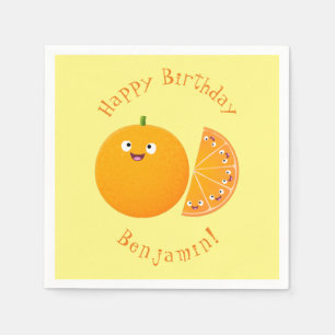 Niedlicher Orangenfrucht-Cartoon Serviette