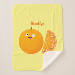 Niedlicher Orangenfrucht-Cartoon Sherpadecke