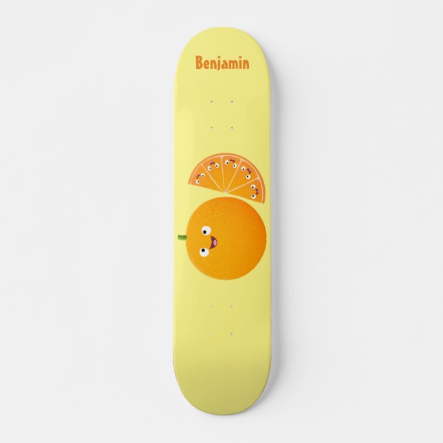 Niedlicher Orangenfrucht-Cartoon Skateboard (Vorne)