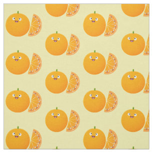 Niedlicher Orangenfrucht-Cartoon Stoff