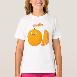 Niedlicher Orangenfrucht-Cartoon T-Shirt