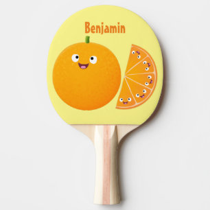Niedlicher Orangenfrucht-Cartoon Tischtennis Schläger