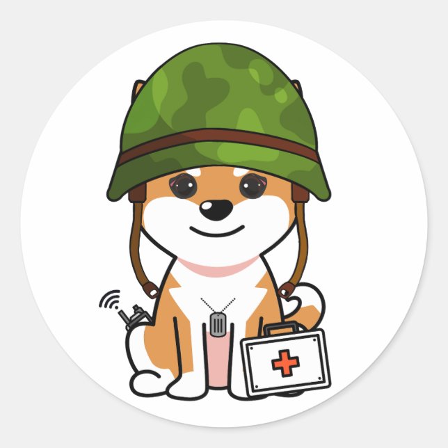 Niedlicher Orangenhundhelm Runder Aufkleber (Vorderseite)