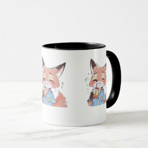 Niedlicher Oranger Fuchs Trinkt Saft Tasse – Lusti