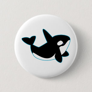 Niedlicher Orca (Mörder-Wal) Button