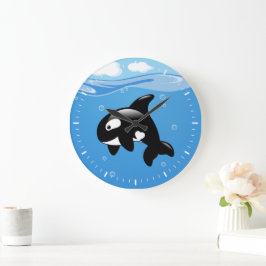 Niedlicher Orca-Wal im Ozean Große Wanduhr