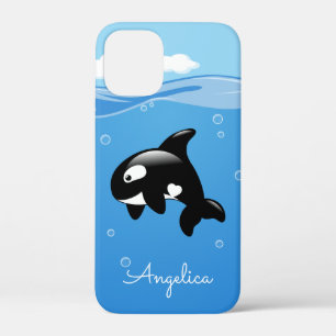 Niedlicher Orca-Wal im Ozean mit Individuelle Name Case-Mate iPhone Hülle
