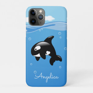Niedlicher Orca-Wal im Ozean mit Individuelle Name Case-Mate iPhone Hülle