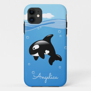 Niedlicher Orca-Wal im Ozean mit Individuelle Name Case-Mate iPhone Hülle