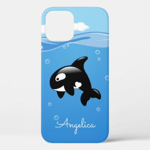 Niedlicher Orca-Wal im Ozean mit Individuelle Name Case-Mate iPhone Hülle