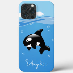 Niedlicher Orca-Wal im Ozean mit Individuelle Name Case-Mate iPhone Hülle