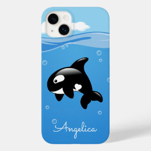 Niedlicher Orca-Wal im Ozean mit Individuelle Name Case-Mate iPhone 14 Plus Hülle