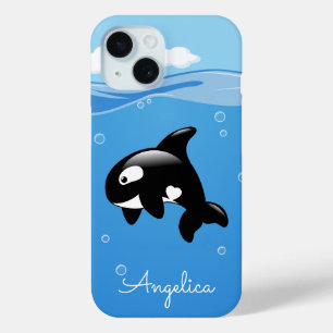 Niedlicher Orca-Wal im Ozean mit Individuelle Name Case-Mate iPhone Hülle
