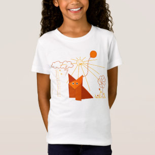 Niedlicher Origami Fox ist glückliches Licht T-Shirt
