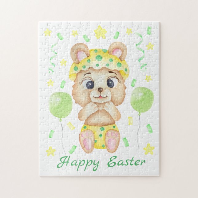 Niedlicher Osterbär für eine positive Stimmung Puzzle (Vertikal)
