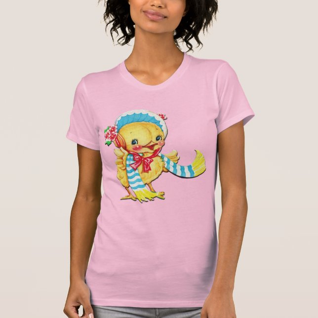 Niedlicher Osterchic auf rosa T-Shirt (Vorderseite)