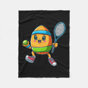 Niedlicher Ostereier Tennis Player Design Cartoon Fleecedecke