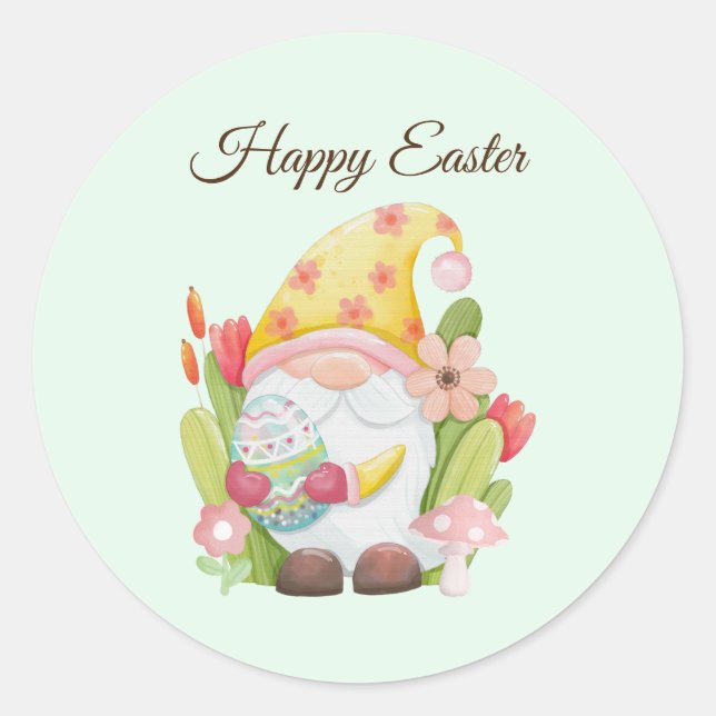 Niedlicher Ostergenom Runder Aufkleber (Vorderseite)
