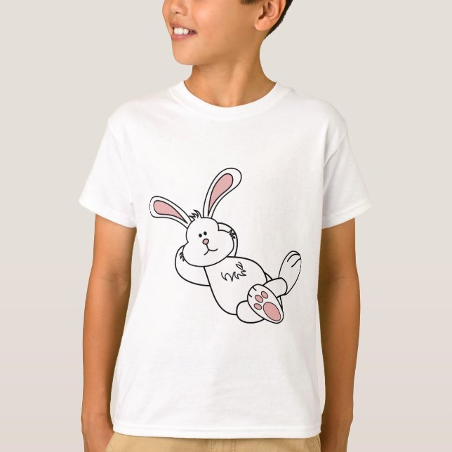 Niedlicher Osterhase, der heraus kühlt T-Shirt (Vorderseite)