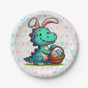 Niedlicher Osterhase Dinosaurier Pappteller