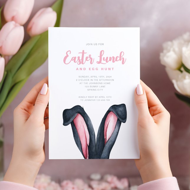 Niedlicher Osterhase Einladung (Cute Bunny Ears Easter Lunch Invitation)