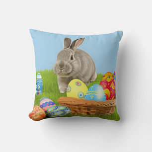 Niedlicher Osterhase für positive Stimmung Throw P Kissen