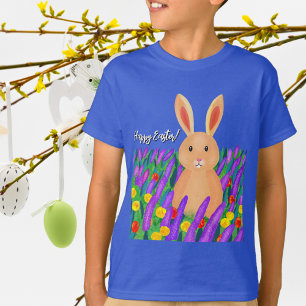 Niedlicher Osterhase in den Blumen T-Shirt