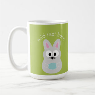 Niedlicher Osterhase mit Ei und Individuelle Name Kaffeetasse