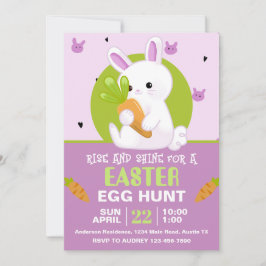Niedlicher Osterhase mit Karrot Geburtstagsparty Einladung