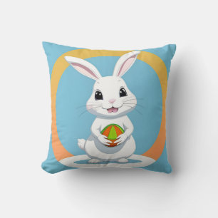 Niedlicher Osterhase mit Korb Kissen