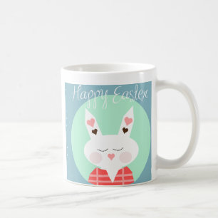 Niedlicher Osterhase mit rosa Herzen Kaffeetasse