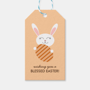 Niedlicher Osterhase (orange) Geschenkanhänger