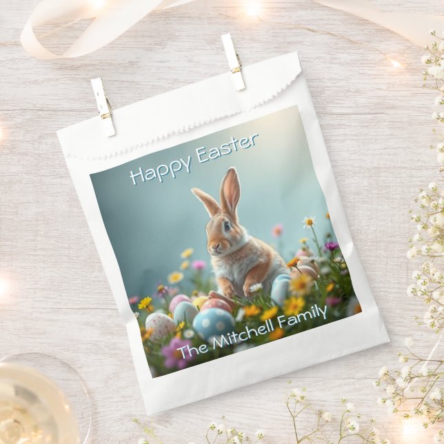 Niedlicher Osterhase Sonniges Party Geschenktütchen (Ausgeschnitten)
