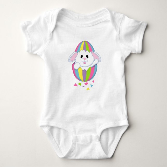 NIEDLICHER OSTERHASE SUIT/BABY BABY STRAMPLER (Vorderseite)