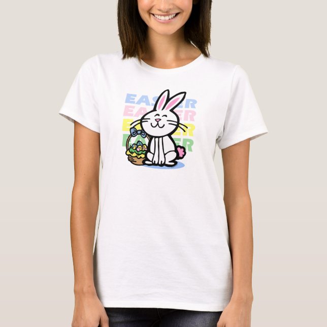 Niedlicher Osterhase T-Shirt (Vorderseite)