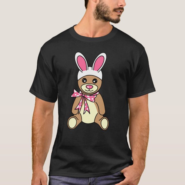 Niedlicher Osterhasen-Ohrenteddy-Bär T-Shirt (Vorderseite)