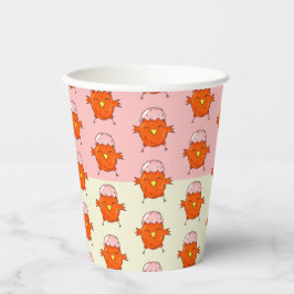 Niedlicher Osterkick mit Eggshell Muster Party Pappbecher