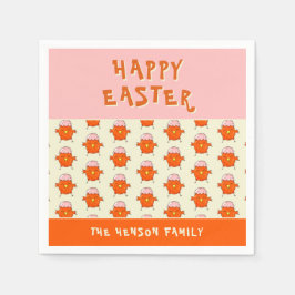 Niedlicher Osterkick mit Eggshell Muster Party Serviette