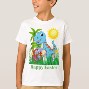 Niedlicher Ostern-Dinosaurier addieren Mitteilung T-Shirt