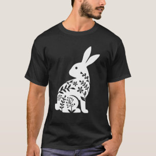 Niedlicher Ostertag Floral Kaninchen Grafik T-Shirt