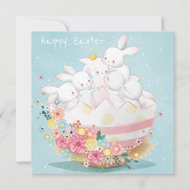 Niedlicher Osterurlaub Feiertagskarte (Vorderseite)