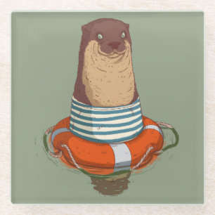 Niedlicher Otter Glass Untersetzer