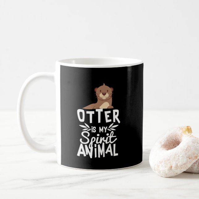 Niedlicher Otter ist meine Geist-tierische lustige Kaffeetasse (Mit Donut)