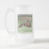 Niedlicher Otter-mattierte Bier-Tasse