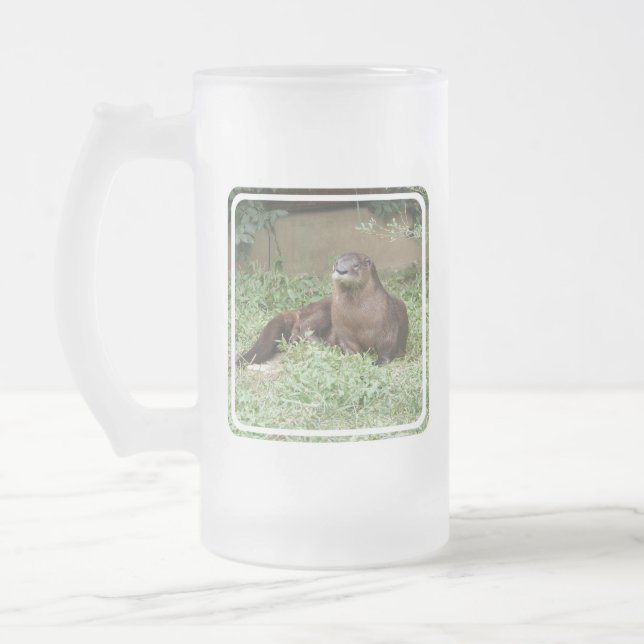 Niedlicher Otter-mattierte Bier-Tasse Mattglas Bierglas (Links)