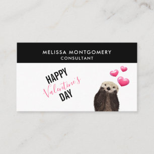 Niedlicher Otter mit dem Tag Herzenvalentines