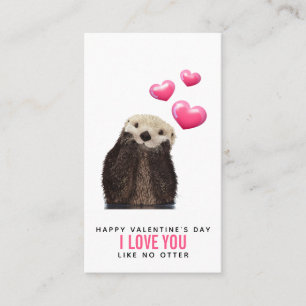 Niedlicher Otter mit HerzValentinstag Visitenkarte