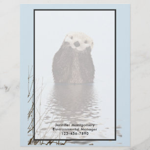 Niedlicher Otter Stehend in einem Teich hält sein