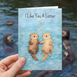 Niedlicher Otter Valentinstag Tierliebe Feiertagskarte